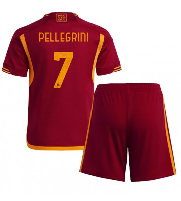 AS Roma Lorenzo Pellegrini #7 Replica Home Stadium Kit for Kids 2023-24 Short Sleeve (+ pants)
